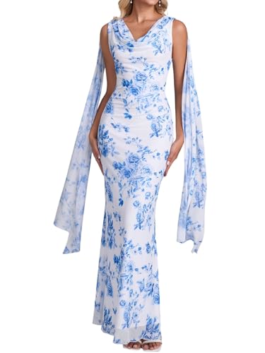 Image of Parthea Women's Summer Formal Wedding Guest Dresses Sleeveless Backless Long Elegant Evening Party Maxi Bodycon Dress