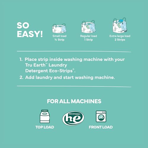 Image of Tru Earth Fabric Softener Sheets | Original Eco-Strip Liquidless Detergent for Travel | 50 Sheets | Fragrance-Free