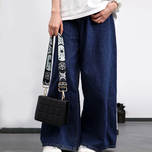 Image of Crossbody Purse Strap for Women Men Girls Boys Mother Girlfriend Gift, Replacement Bag Belt Strap for Purse Handbag Guitar Camera, Adjustable Canvas Wide Shoulder Strap with Golden Hooks