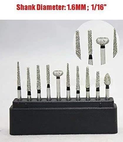 Fresas diamantadas ZJ-COSM 10 piezas 1.6 mm miniatura 4