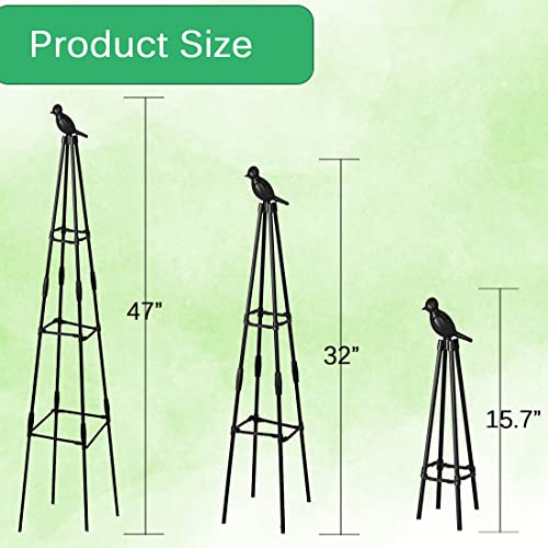 Garden Trellis, Plant Trellis For Potted Plants Flowers Vegetables And Vines,Tomato Cage Tower,Garden Obelisk Trellis,Plant Support Stand For Climbing Plants Outdoor And Indoor-1 Pack #TOP3