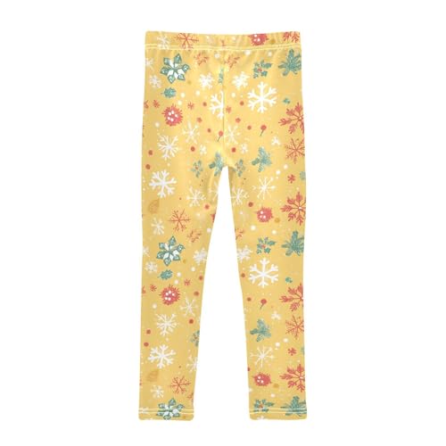 KLL Merry Christmas Snowflake Red Green Toddler Girls' Cotton Pants Casual High Waisted Athleisure Pants Gym2