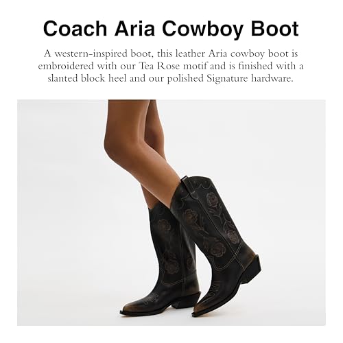 Coach Women's Aria Loved Leather Tall Cowboy Boot Knee High2