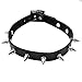 Jovivi Schmuck,Gotik Punk Lederhalsband Choker Spike Niete Kragen Halsketten Echt Leder Halsreif Schwarz