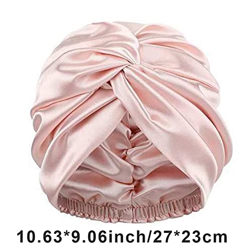Gorro de satén para dormir ajustable y elástico protector del cabello para mujer 4
