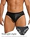 ohyeahlady String Tanga Männer Sexy PU Leder Unterwäsche Herren Große Größen Sissy Dessous Erotische Slip Spitze Wetlook Shorts Reizwäsche Pouch Underwear Stretch G-String Schwarz XL