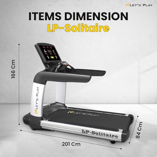 Image of Let's Play Solitaire Commercial Treadmill for Gym and Home Use | 8HP Peak AC Motor Running Machine | Top Speed 20Km /hr | Durable Heavy-Duty Design with Advanced Features for Cardio and Fitness