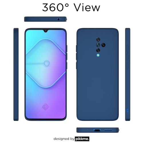 Image of Outlouders Back Cover for Vivo S1 Pro | Camera Protection | Durable Soft Matte Silicone Bumper Case (Blue)