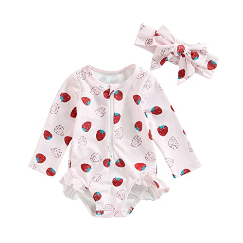 Einteiliger Badeanzug für Babys, Mädchen, langärmlig,...