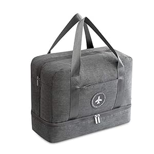FANDARE 3-in-1 reistas, schoudertas, opvouwbaar, voor mannen, vrouwen, strand, zwemmen, sportschool, sporten., Metálico, L