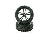 Himoto 1/10 Scale RC CAR Parts 31406B Black Short Course Front Tires and Rims (31211B+31404) 2P - (Color: Black Rims)