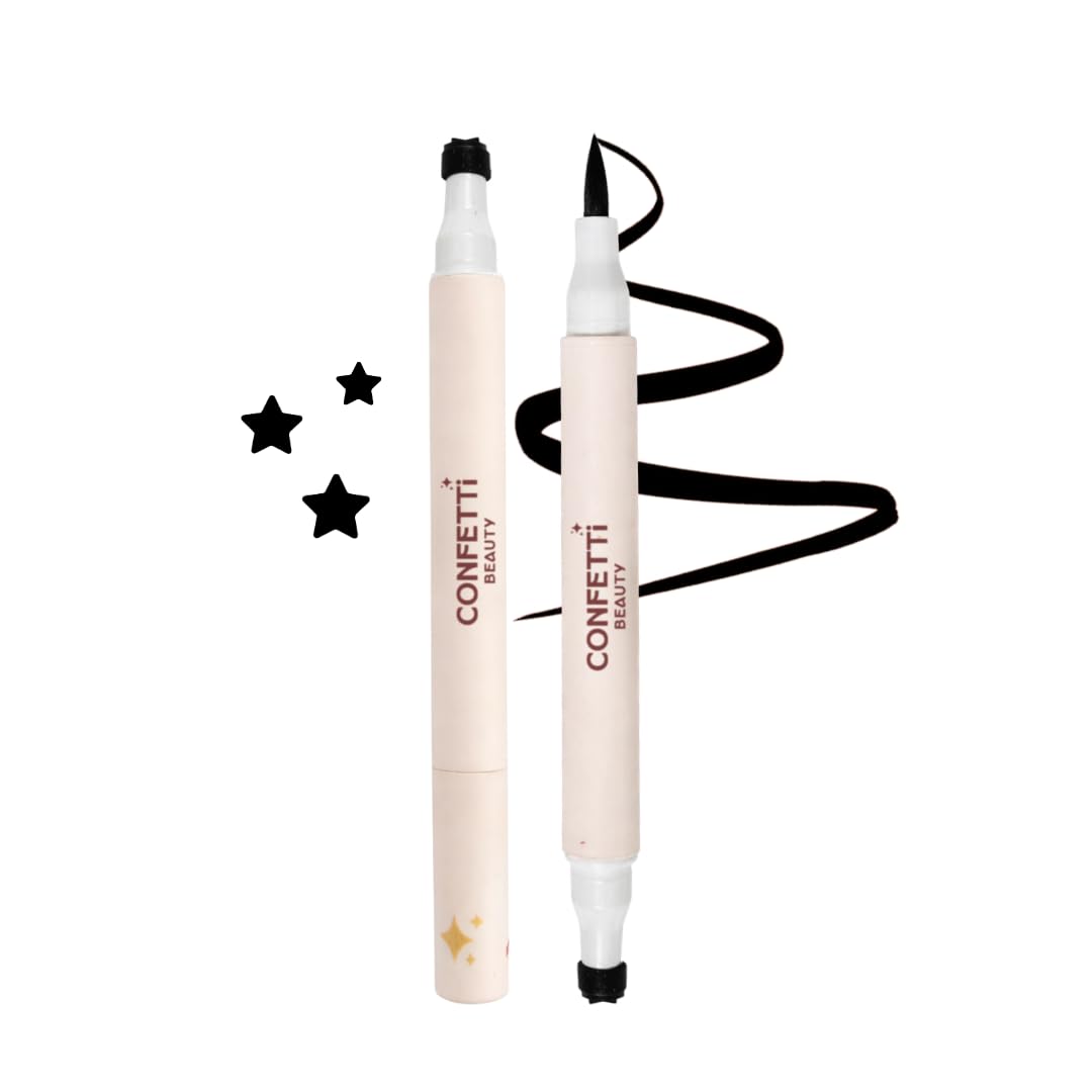 Too Cool for School Inked | 2 in 1 Black Eyeliner with Star Stamp | Felt Tip Pen with Graphic Stamp | Quick-Dry Formula | Shade Black-picture-14