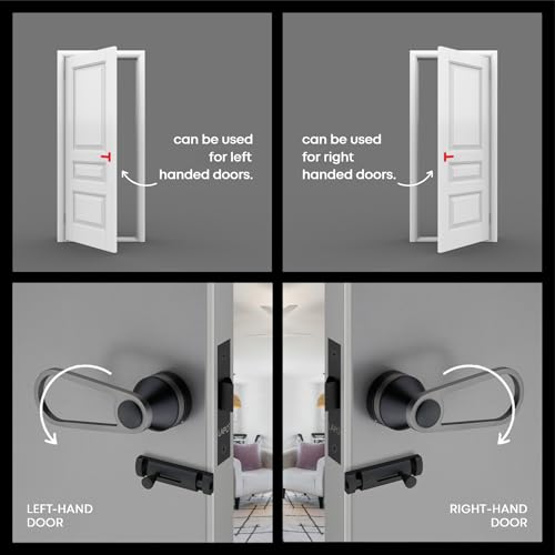 Image of LAPO Heavy Duty Brass Bathroom Door Lock | Stylish Black Finish Handleset with Baby Latch for Balcony, Storeroom & Office Doors | Durable & Secure | 3 Years Warranty Ro-152