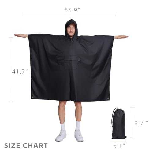 Image of Multi functional cape hooded raincoat suitable for outdoor camping and hiking, suitable for both men and women