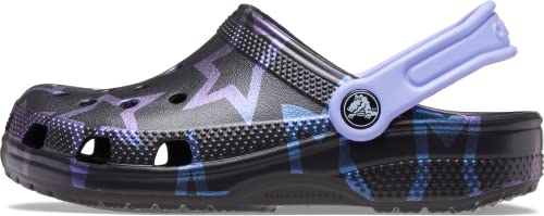 Image of Crocs Unisex-Child Classic Graphic Clog, Stars /Black, 4, Big Kid