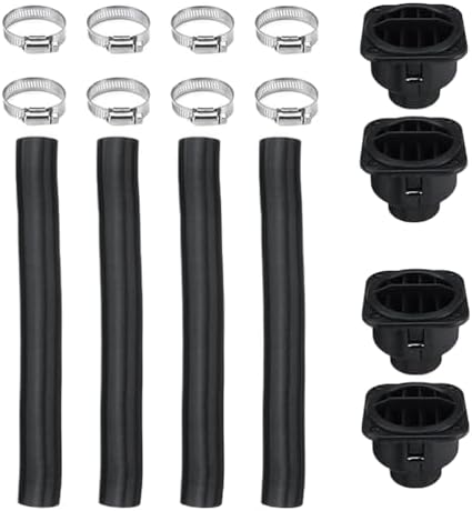 SUPVOX 1set Heater Duct Pipe Set Air Vent Outlet with Square Outlets Steering Heads Clips for Air Heaters Cars Trucks Boats Easy to Install