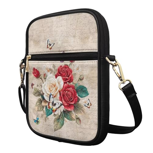 PU Crossbody Bag for Women Men Portable Cell Phone Purse Shoulder Bag with Zipper Closure for Outdoor Shopping2