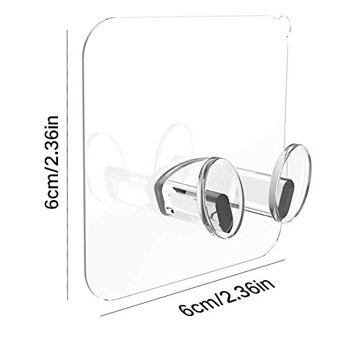 10 Stück selbstklebender Steckerhalter, transparente Mehrzweck-Haken, Wandaufhänger, Haken, Rasierer-Halter, Stecker-Organizer, Haken für Badezimmer, Schlafzimmer, Küche (transparent)