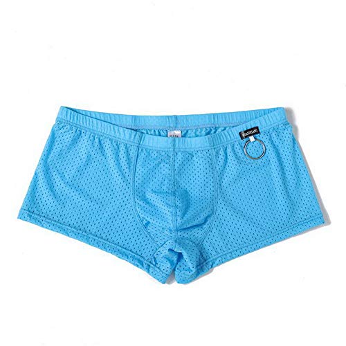 Naturemore Men's Sexy 3D Breathable Nylon Mesh Boxer Underwear Bag, Blue, Medium3