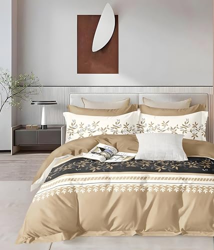 Image of 200 TC Cotton Bedsheet Set with 2 Pillow Covers | King Size Soft Breathable Wrinkle Free - Floral Printed Double Bedsheets | Bed Size 78x78x10 Inches | Pillow Covers Fit Up to 10 Inch