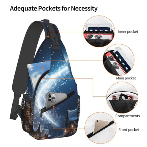 Bolso cruzado unisex negro para viaje y senderismo miniatura 3
