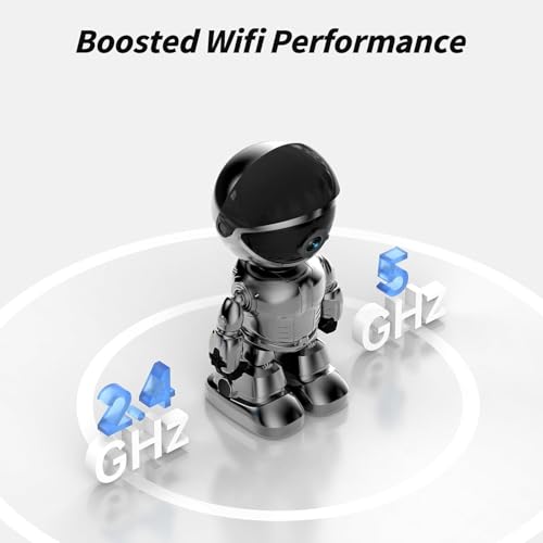 Image of Indoor Security Camera WiFi, 5G&2.4G Robot Security Cameras Wireless Indoor for Home Security, Baby /Dog /Pet Camera with Phone App,360 PTZ Nanny Cam with Motion Sensor & Night Vision