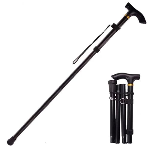 Imagen de Beisnzy Bastón Plegable Ajustable, Baston Retractil Fácil de Llevar y Transportar para Caminar Ajustable y Plegable, Tiene 5 Alturas Ajustables Cane, Baston Ligero y confiable con Mango Ergonomico