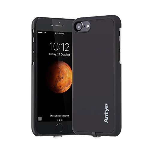 Antye Wireless Ladegerät Empfänger für iPhone 7 iPhone 7 Wireless Charging Receiver Schale Drahtloses Ladegerät Receiver (4,7 Zoll) (für iPhone 7, Schwarz 2)