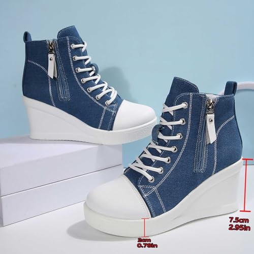 Chaussures décontractées pour femmes faciles à enfiler taille 37 bleu clair