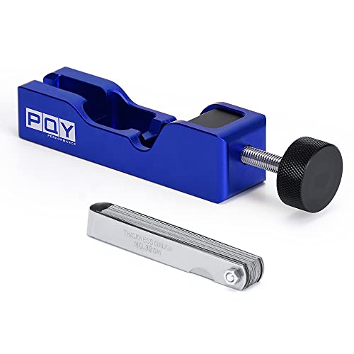 Image of Universal Spark Plug Gap Tool with 32 Blades Steel Feeler Gauge, Spark Plug Gapper Gapping Tool Adjuster for Most 10mm 12mm 14mm 16mm Sparkplug Blue