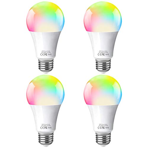 Fitop Smart Light Bulbs, Millions Color Changing Smart Light Bulb No Hub Required, Equivalent 60W Smart Bulb LED that Works with Alexa&Google Assistant, Dimmable Smart LED Bulb Smart Bulb WiFi E26 A19