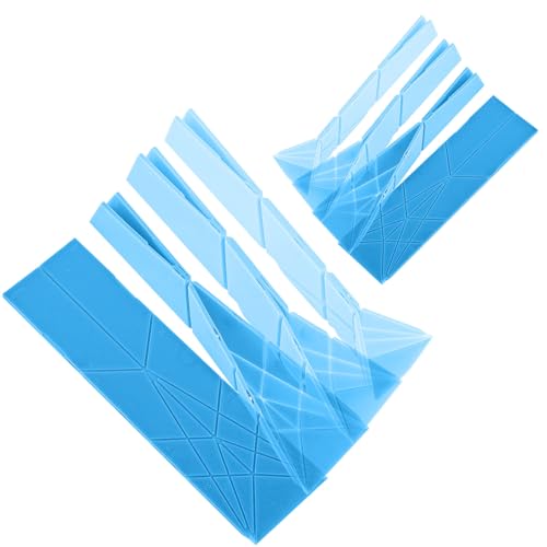 2pcs Polygons 3-in-1 Flat Measuring Spoons, Fold Measuring Spoons Magnetic Flat Measuring Spoons 6 Different Sizes Multifunction Kitchen Gadget Scoop for Cook Baking Liquid Ingredients (Blue)