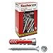 Fischer 25 Tasselli Duopower con Vite, 10 x 50 mm, per Muro pieno, Mattone Forato, Cartongesso, 537648
