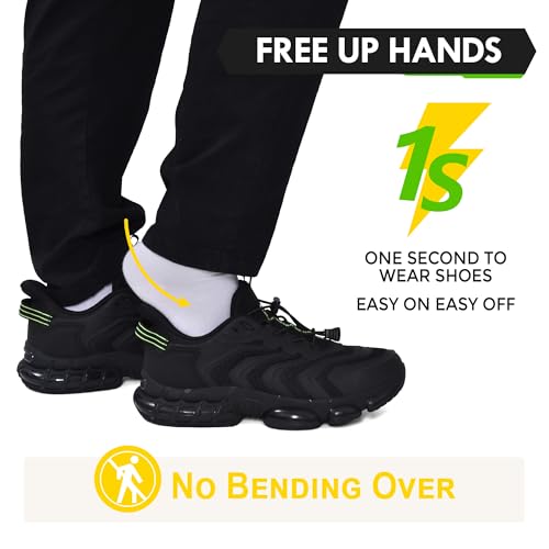 SUADEX Hands Free Slip On Steel Toe Shoes Indestructible Steel Toe Sneakers Lightweight Arch Support Work Safety Shoes Puncture Proof Composite Toe4