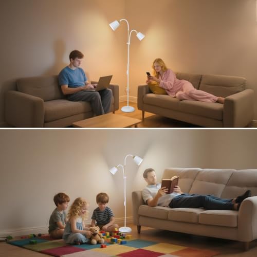 Lámpara de pie ANTENLICHT YOYO con portalámparas E27 y acabado minimalista blanco 2