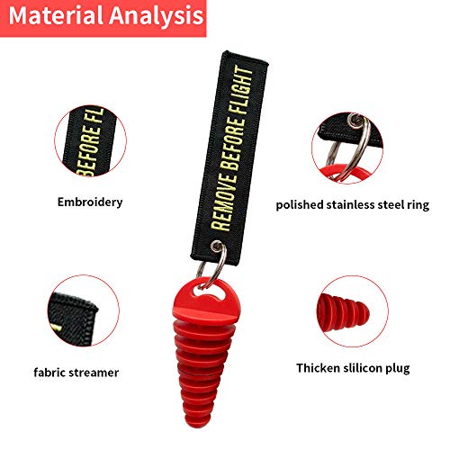 0.6\"-1.5\" Wash Plugs, Mufflers Exhaust Silencer Motorcycle Dirt Bike 2 Stroke w/Streamer Remove Before Start Engine ATV Quad Rubber Exhaust Pipe Plugs (Red-Black)