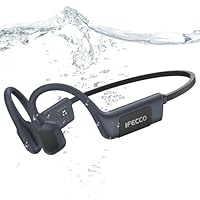 IFECCO Bone Conduction Headphones, Swimming Headphones Underwater, IP68 Waterproof Bluetooth 5.4 Open Ear Headpohnes with Mic, 32GB MP3 Player Memory for Swimming, Running, Cycling (Black)