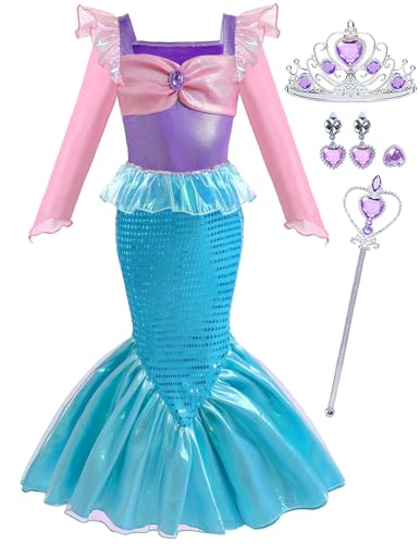 Disfraz de sirena para niña 3-4 años miniatura 1