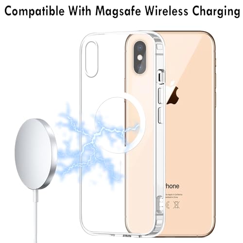 Image of amazon basics Clear Magnetic Case Cover for Apple iPhone X [Compatible with MagSafe Accessories] Slim Shockproof Magnetic Transparent Phone Cover Case