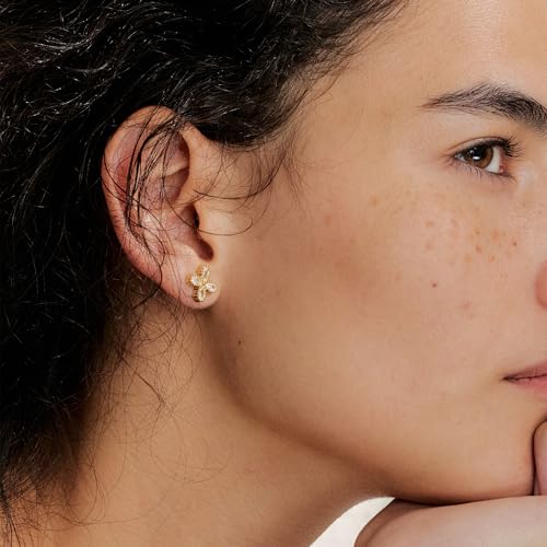 Mchic Cubic Zirconia Earrings for Women Trendy: 18k Gold/Silver Plated Hypoallergenic CZ Stud Earrings for Women Dainty Tiny Diamond Studs Minimalist Simple Earring for Earlobe Piercing Gold Jewelry4