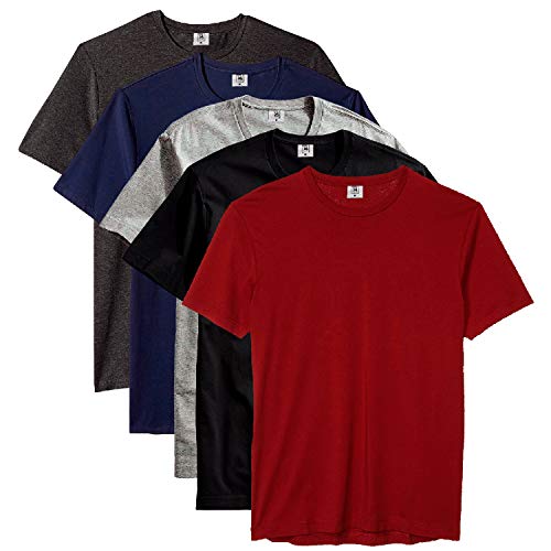 Kit com 5 Camiseta Masculina Básica Algodão Premium (Flamenco, GG)