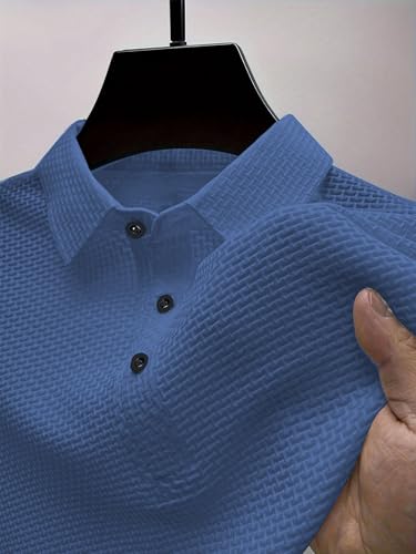 Image of TAGDO Men's Cotton Rich Polo Tshirt | Textured Fabric Casual Collar T Shirt for Men | Half Sleeve Regular Fit Trendy Polo Tee Shirts for Everyday Wear (2029)