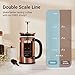 BAYKA 34 Ounce 1 Liter French Press Coffee Maker, Glass Classic Copper Stainless Steel Coffee Press, Cold Brew Heat Resistant Thickened Borosilicate Coffee Pot for Camping Travel Gifts