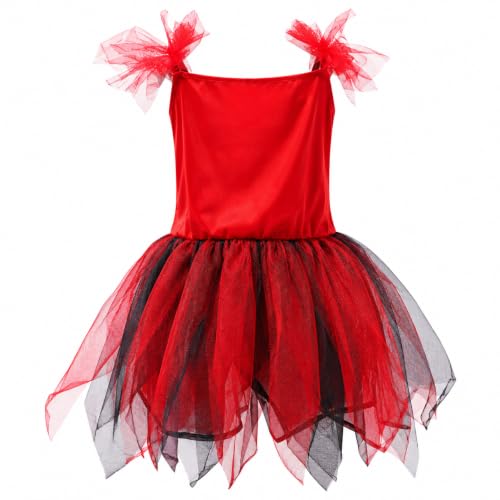 Disfraz completo de diablo niña talla 7-9 años rojo miniatura 3