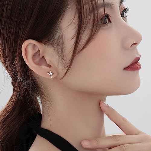Sterling Silver Post Earrings Star Stud Earrings for Women Teen Trendy Hypoallergenic Small Post Pierced Studs Earring Jewelry Gifts4