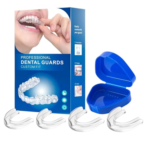 Férula de crujido para la noche, férula dental, 4 unidades, férula de mordedura para la noche, férula de mordedura, férula para ronquidos, férula dental, prevención del bruxismo