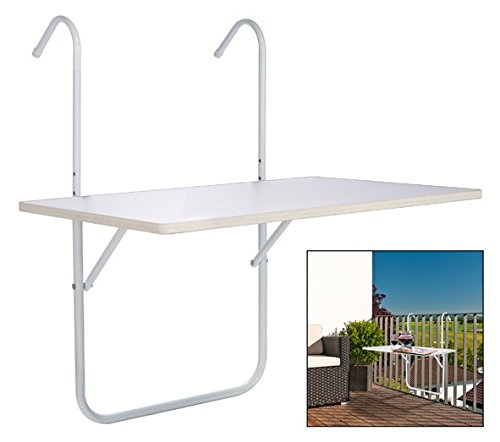Preisvergleich Produktbild Gravidus Balkonhängetisch, Weiß, 60 x 40 cm