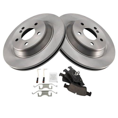 Image of TRQ Rear Brake Pad and Rotor Set Ceramic Compatible with 2003-2006 Mercedes-Benz S430 S500