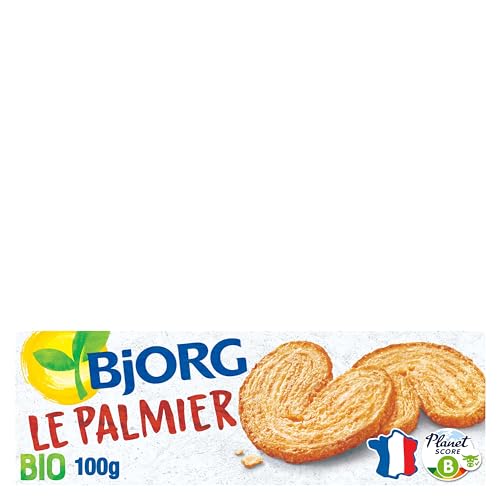BJORG Le Palmier Biscuits Bio Pur Beurre Au Blé Semi Complet Sans Huile de Palme Source de Fibres Paquet de 100 g Lot de 2 - vue 8