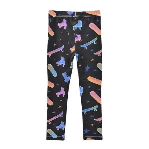 Skateboard Skates Stars Girls Leggings Soft Stretch Workout Yoga Dance Pants for Kids Casual Tights2